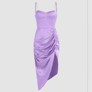 Cider Lilac Ruched Dress